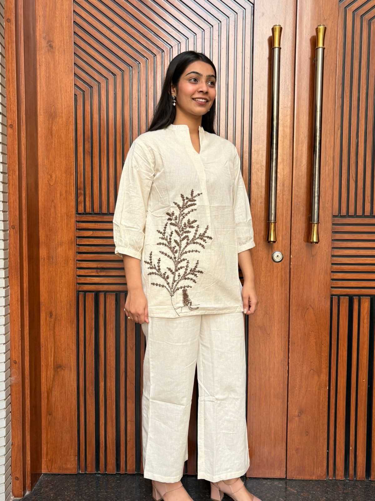 Embroidered khadi  tunic