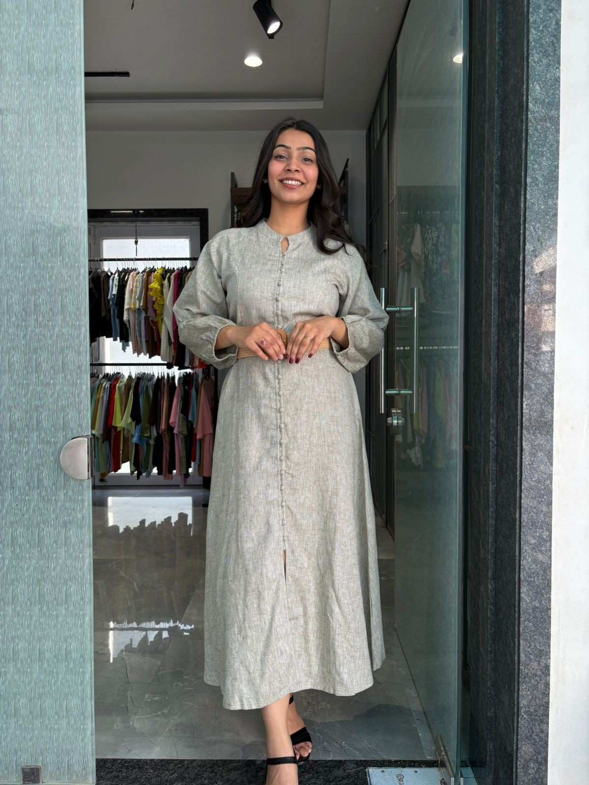 Khadi linen A line dress