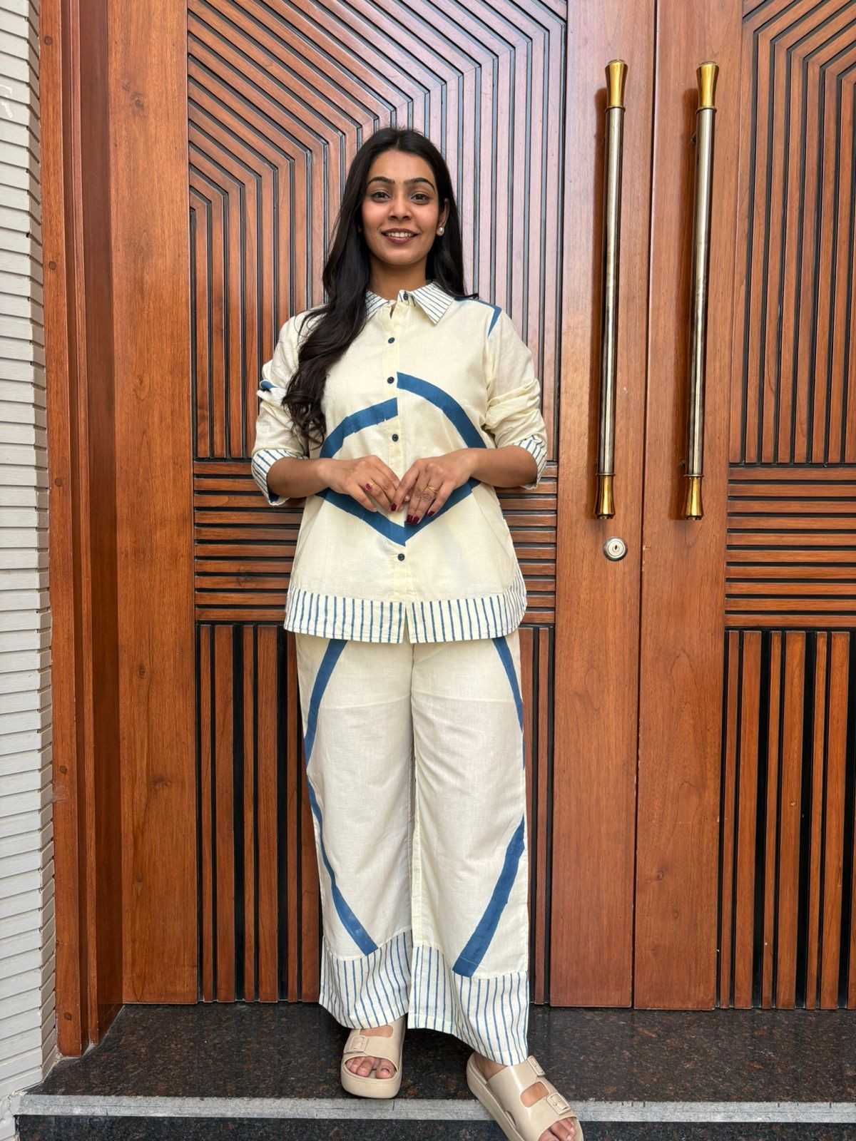 Cotton Block printed Shirt coordset