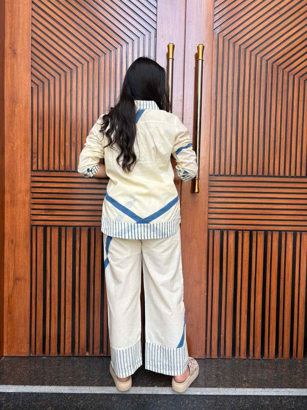 Cotton Block printed Shirt coordset