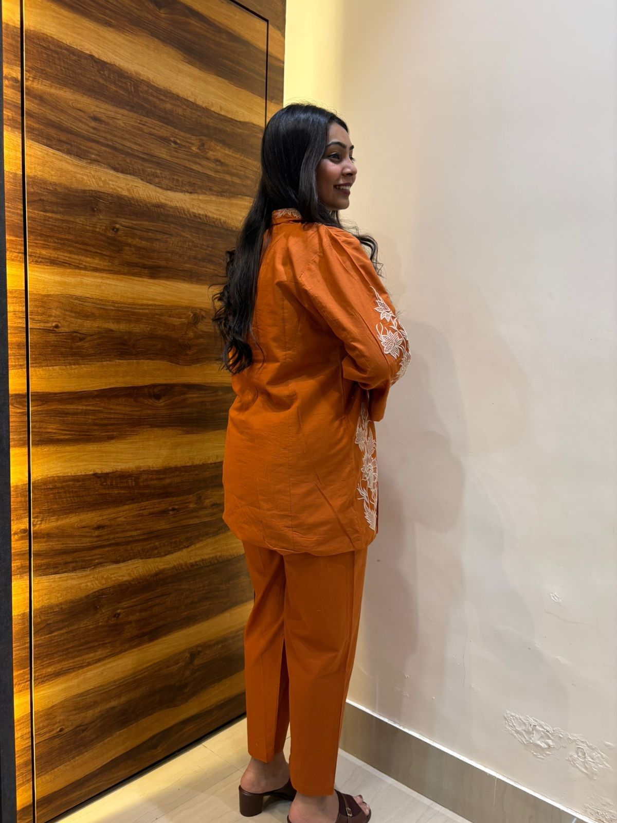 Cotton embroidered Blazer coordset