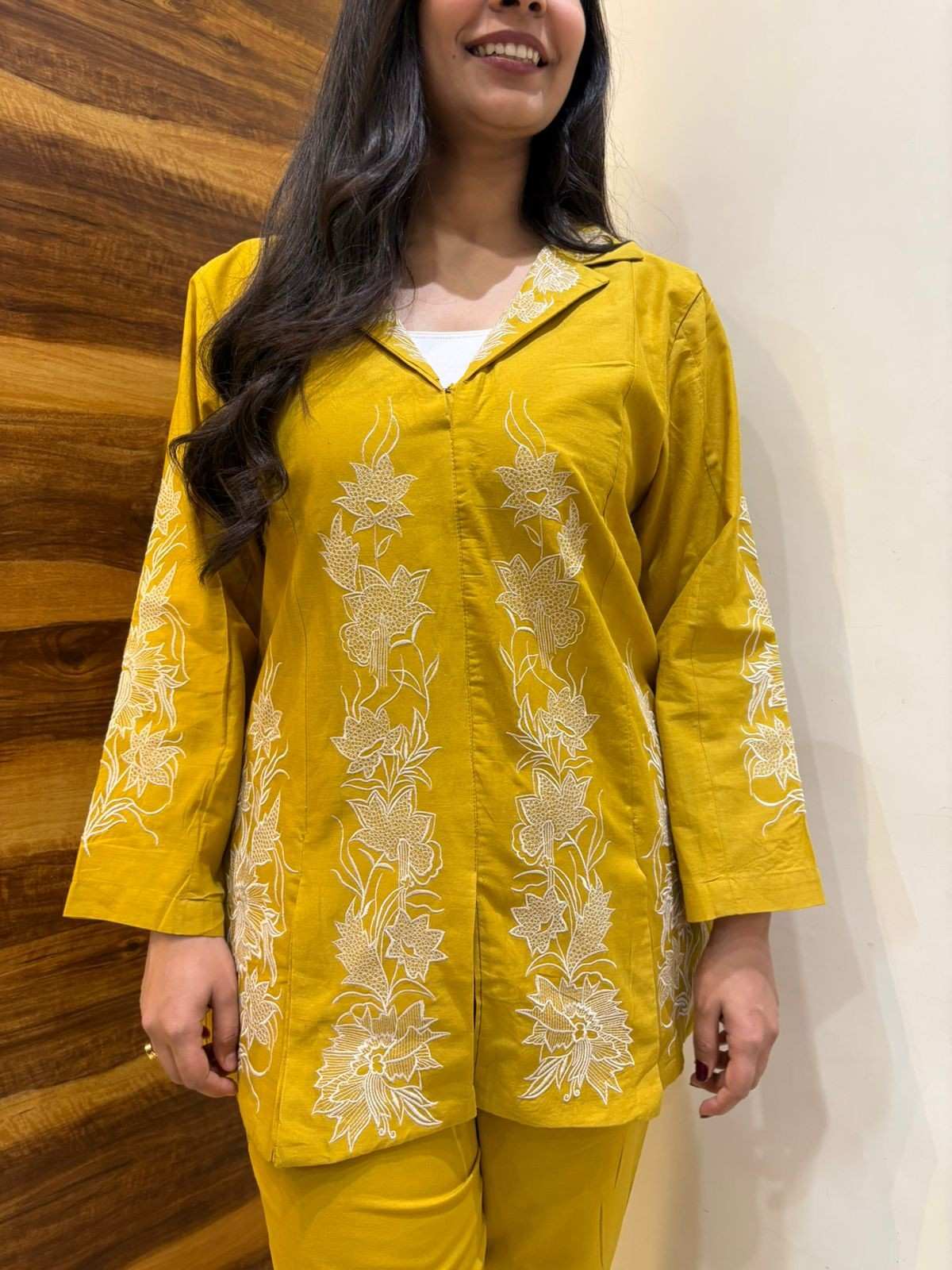 Cotton embroidered Blazer coordset