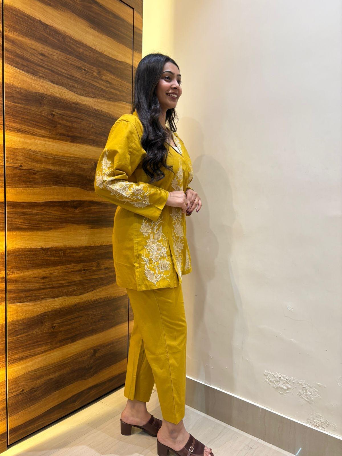 Cotton embroidered Blazer coordset