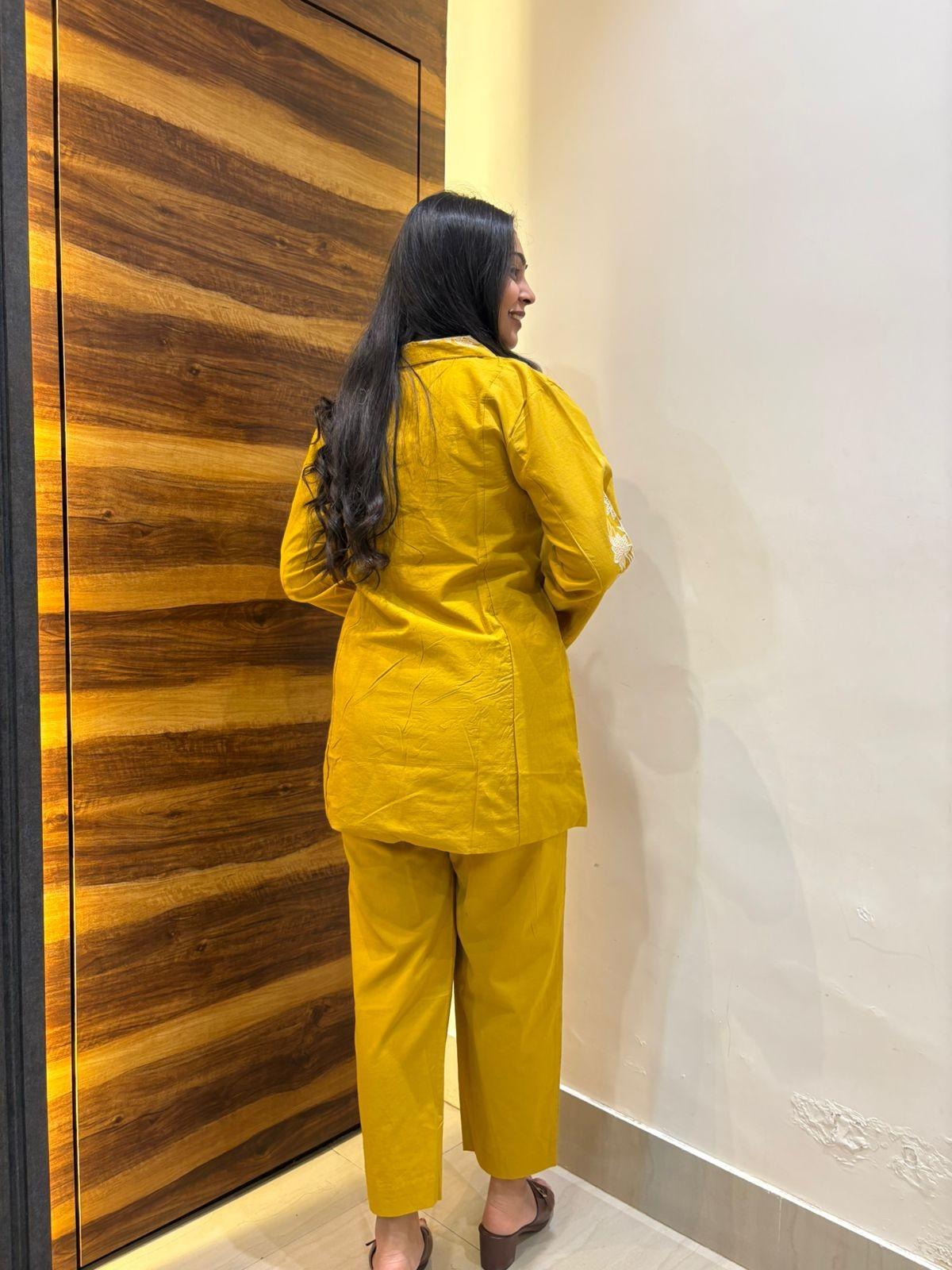 Cotton embroidered Blazer coordset