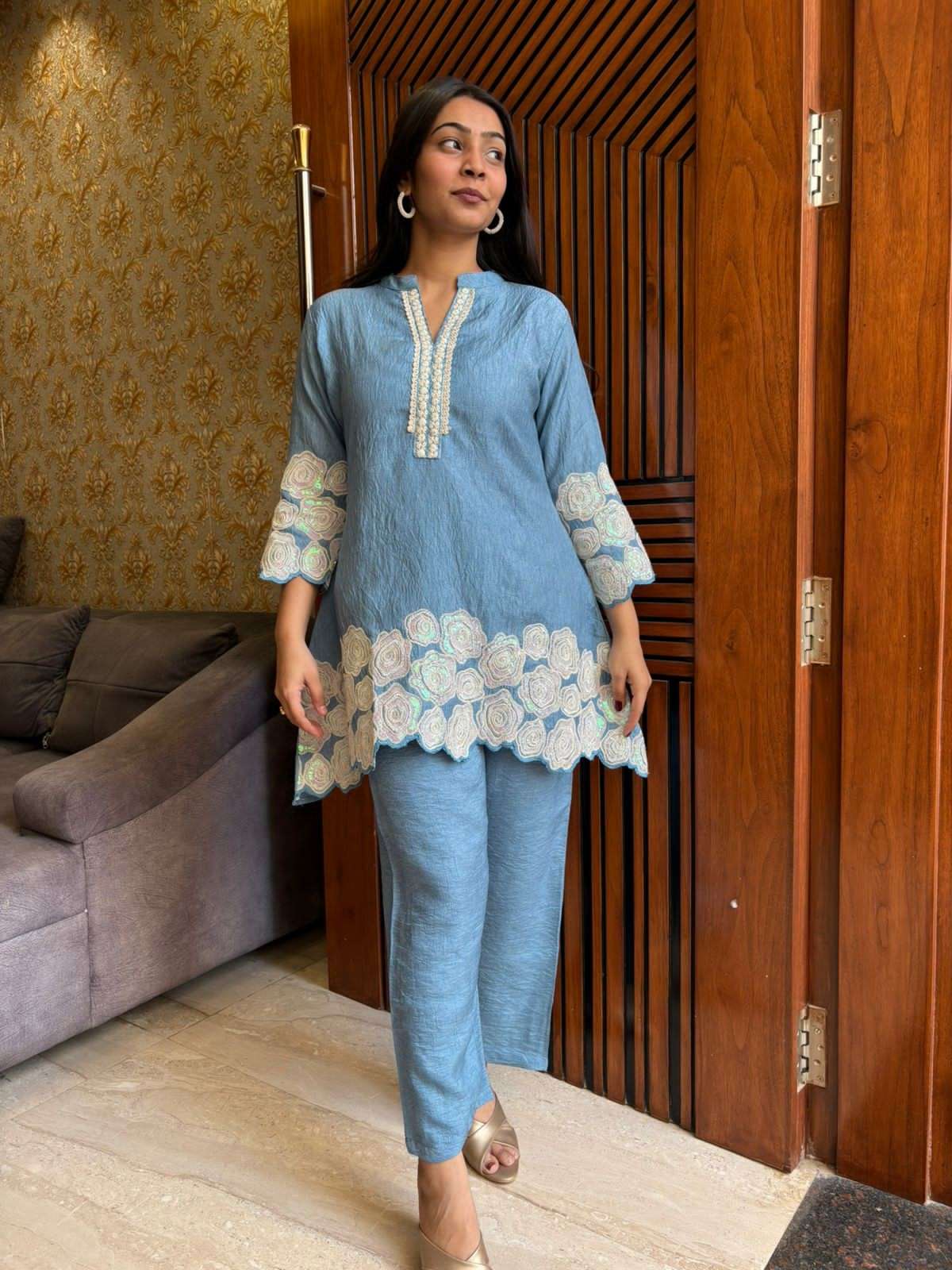 Moonlight Roses Coord Sky blue