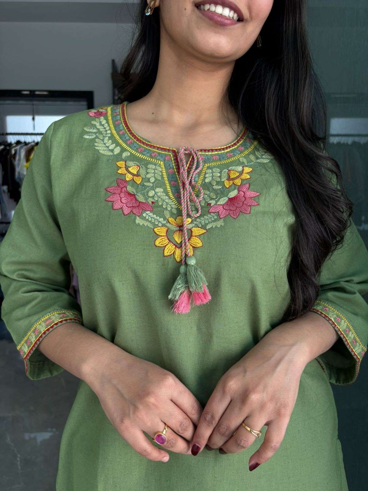 Khadi Embroidered Tunic coordset