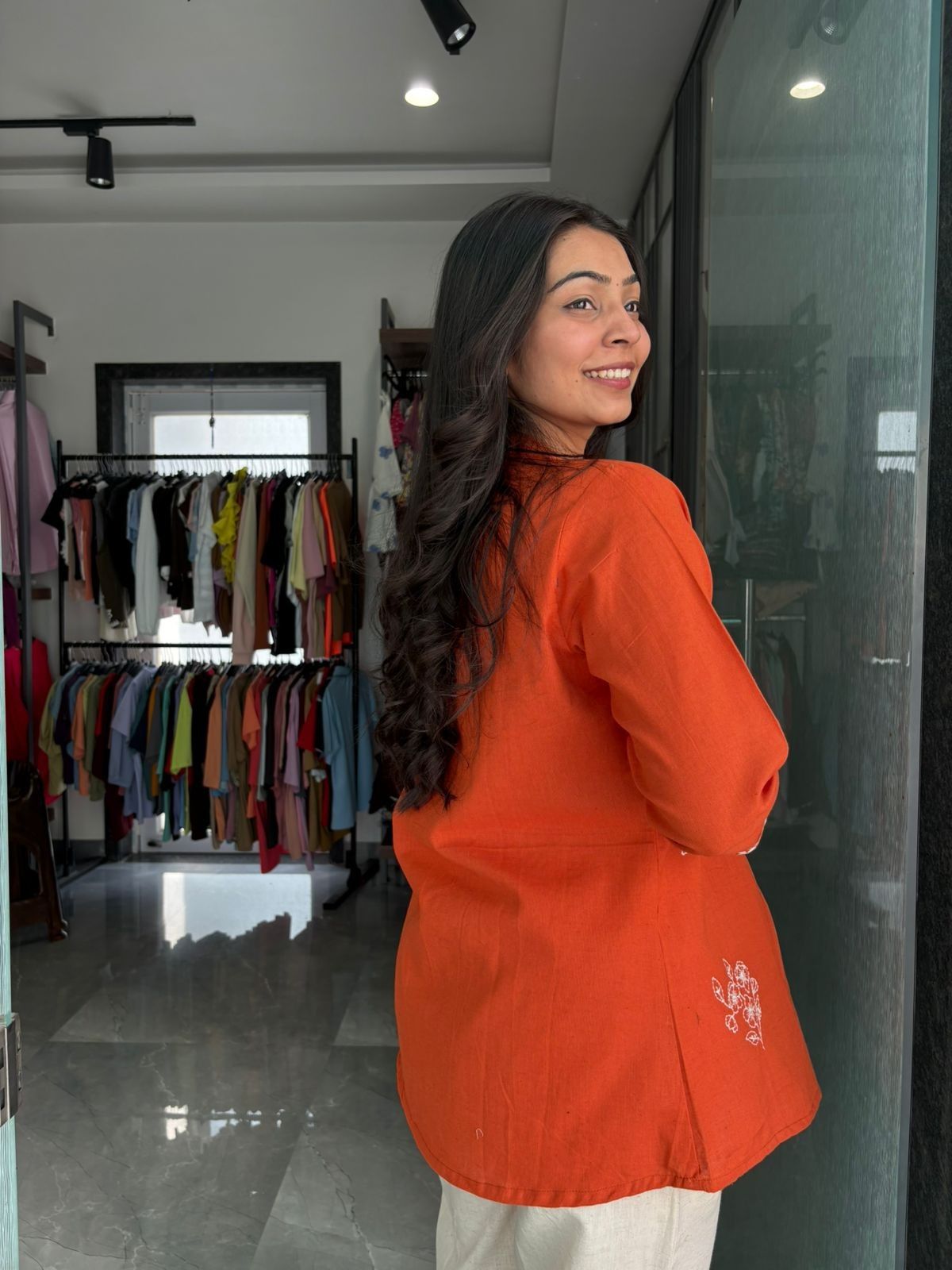 Embroidered khadi  tunic