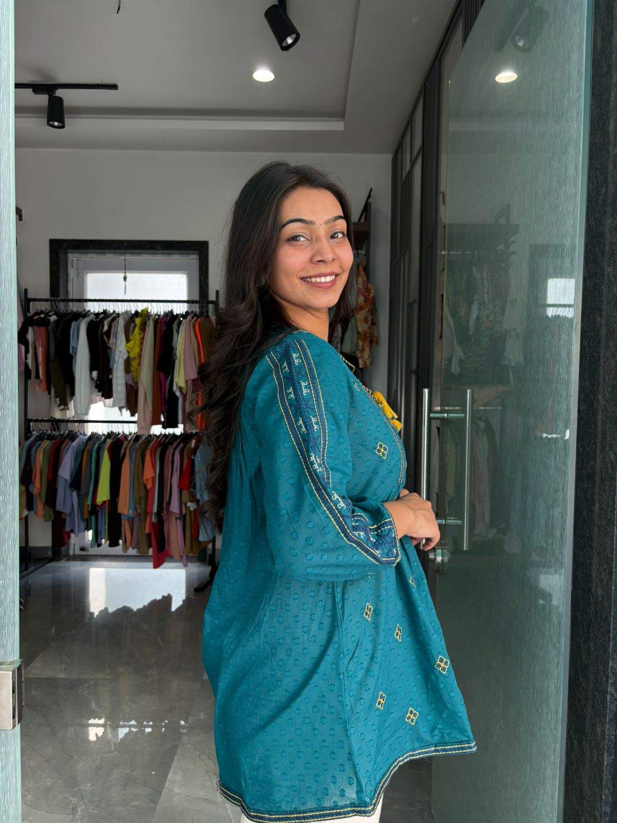 Cotton Selfwork Embroidered Tunic