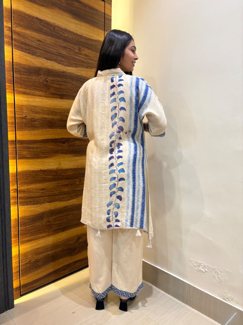 Blue Leaf Linen CoOrd Set