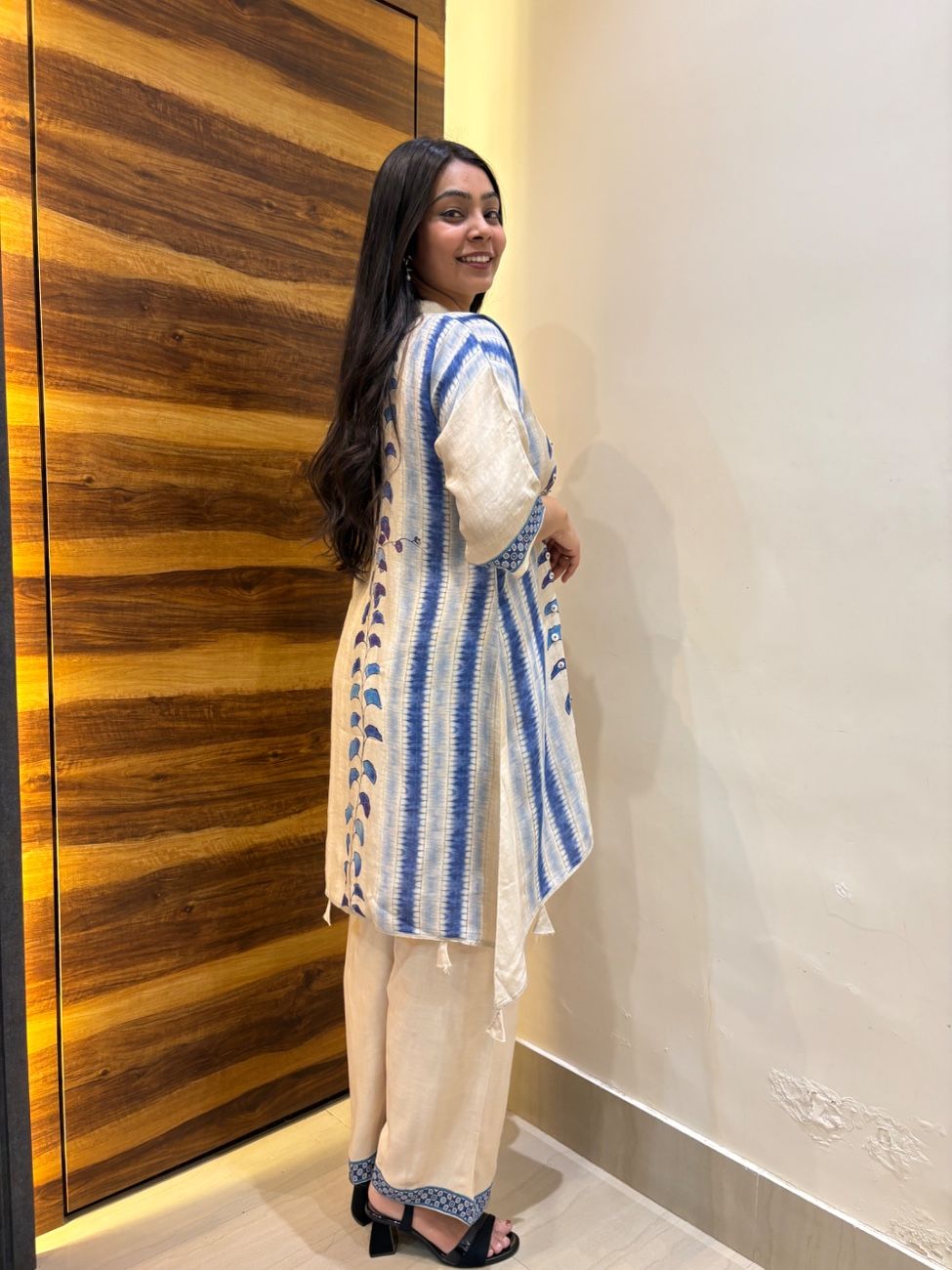 Blue Leaf Linen CoOrd Set