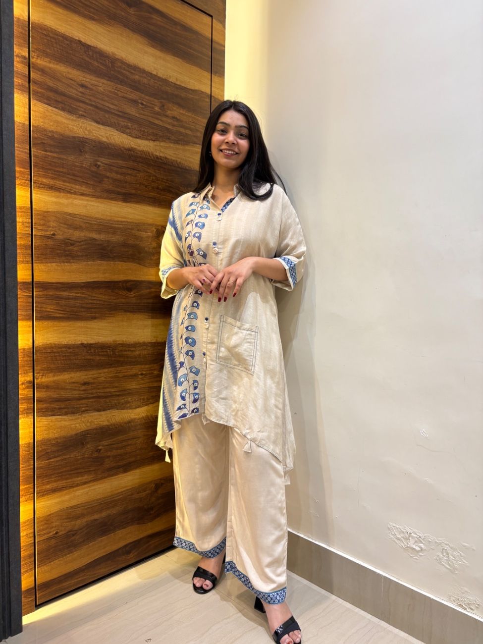 Blue Leaf Linen CoOrd Set