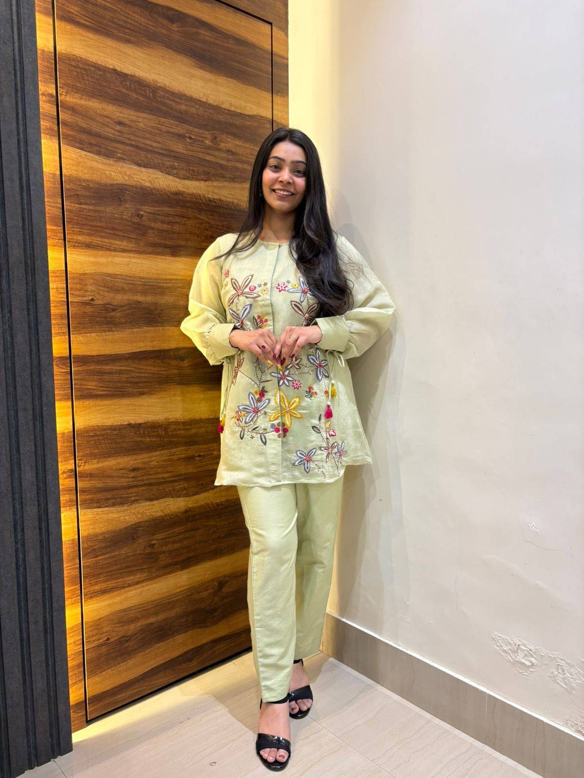 Chanderi Embroidered Coordset