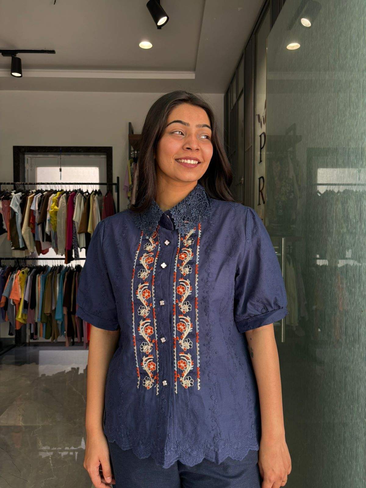 Cotton embroidered Shirt