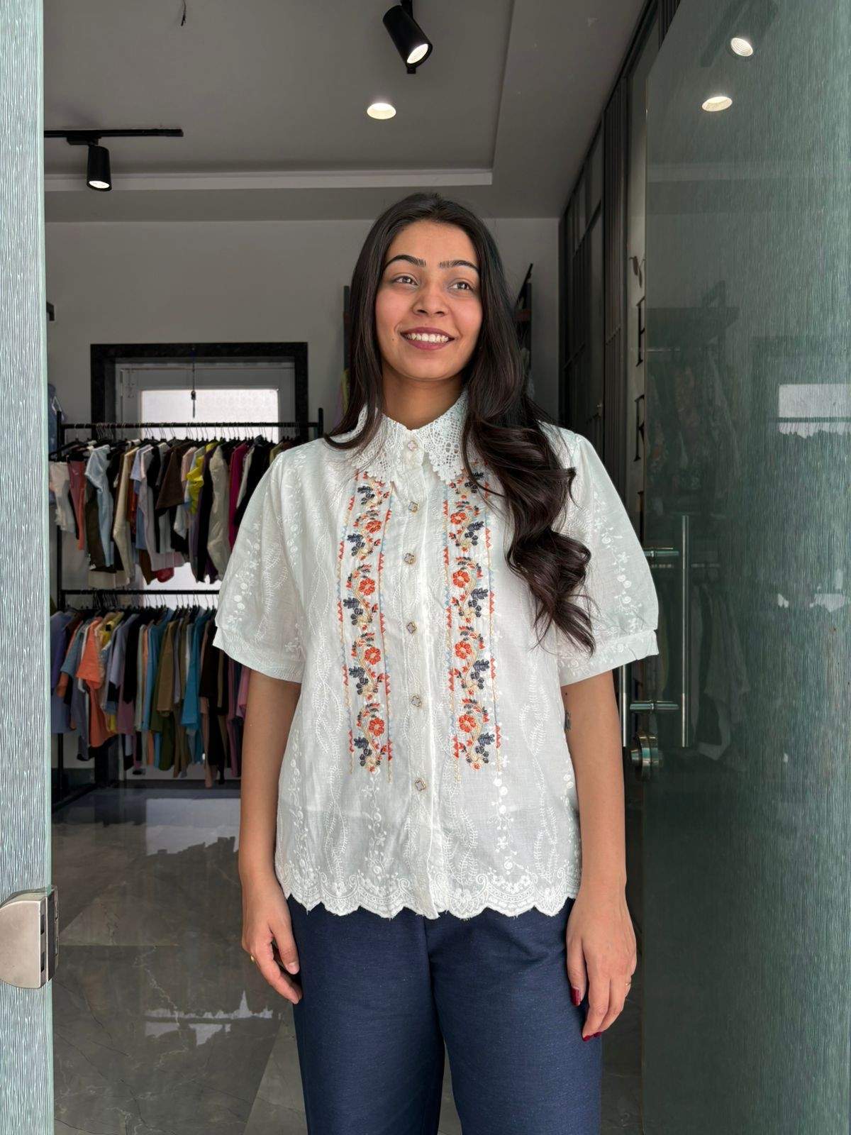 Cotton embroidered Shirt