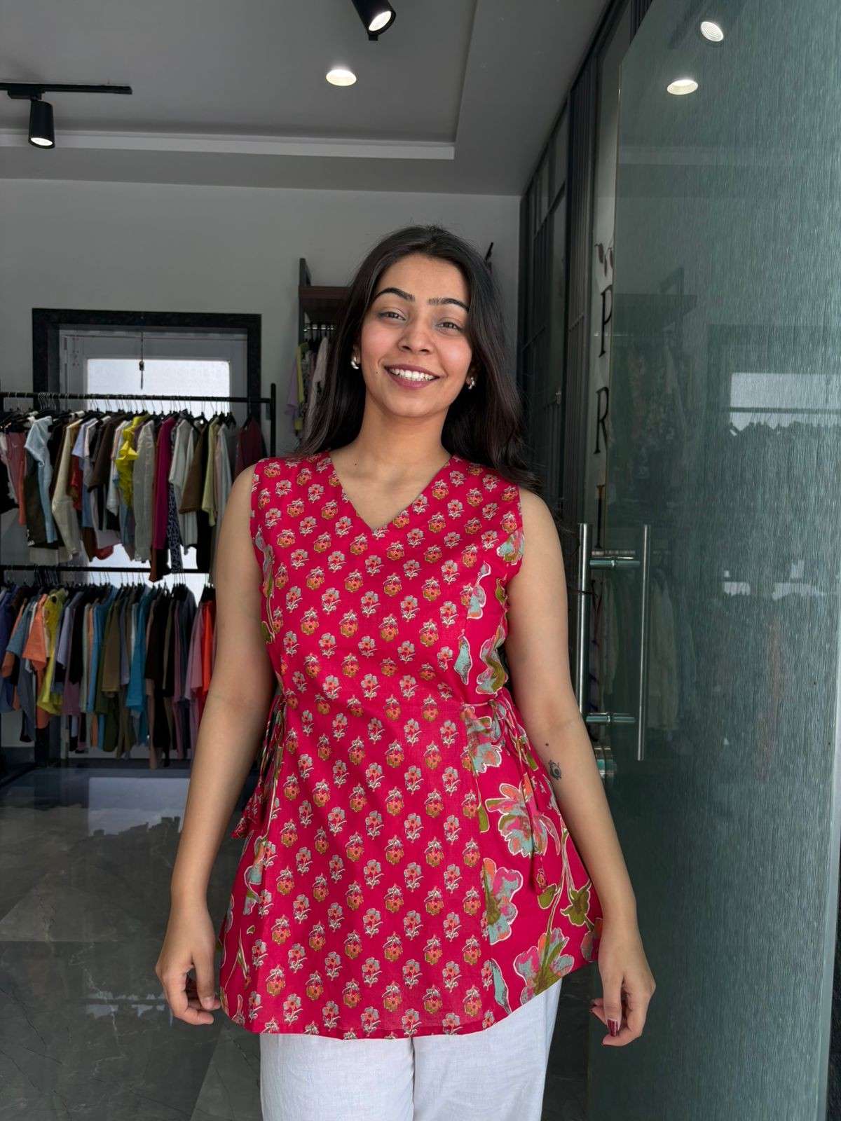 Cotton Sleeveless side knot tunic