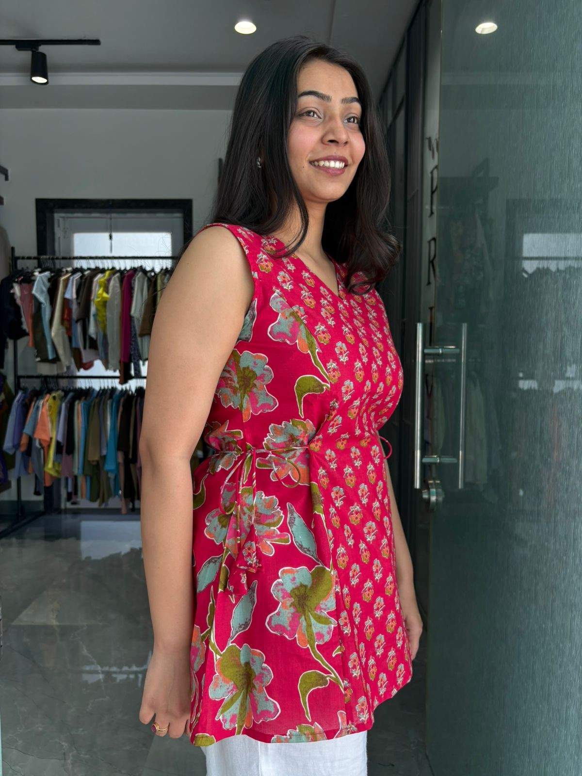 Cotton Sleeveless side knot tunic