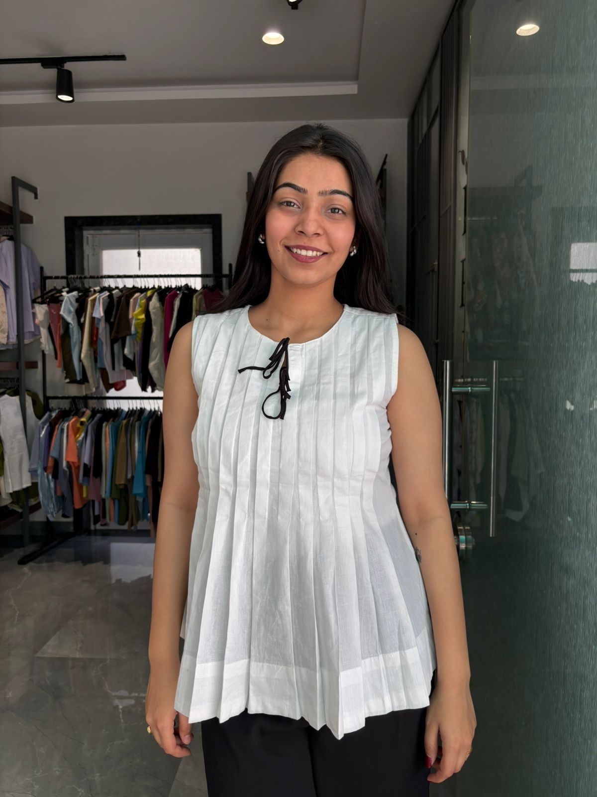 Cotton Sleeveless peplum Top