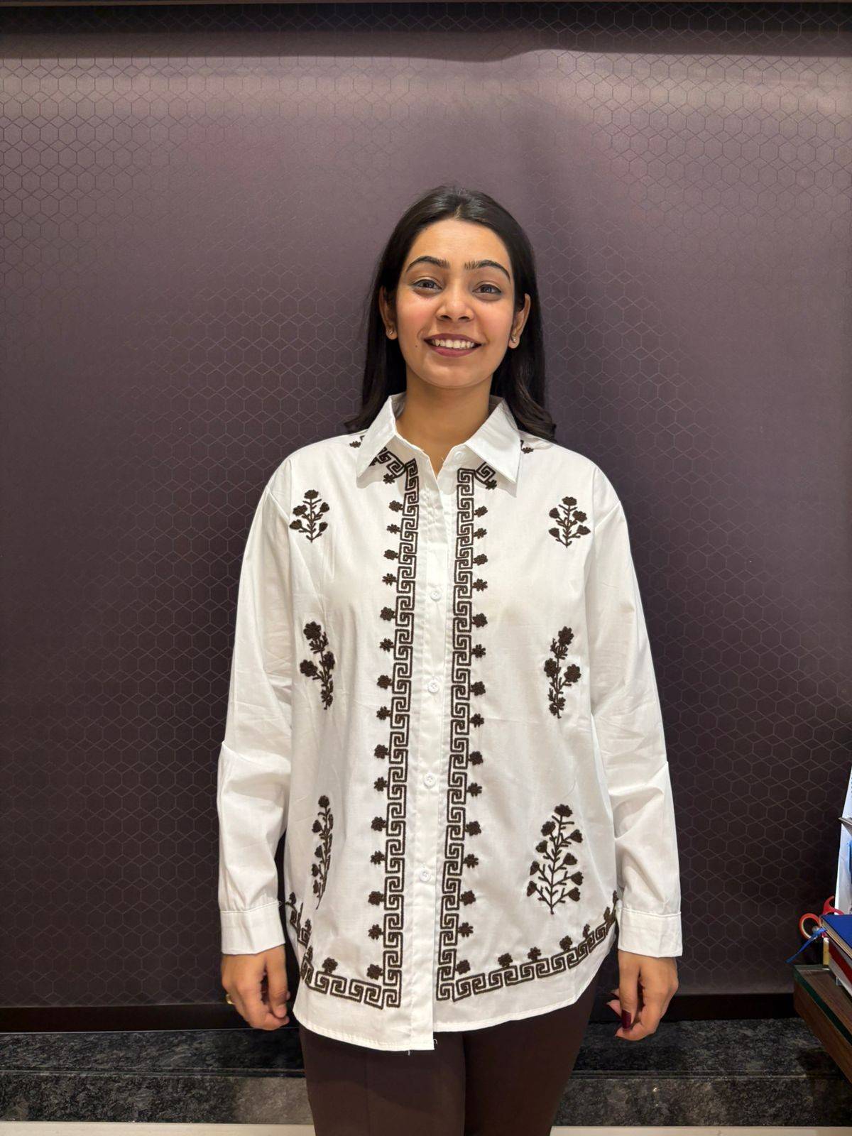 Embroiderd Baggy Cotton shirt