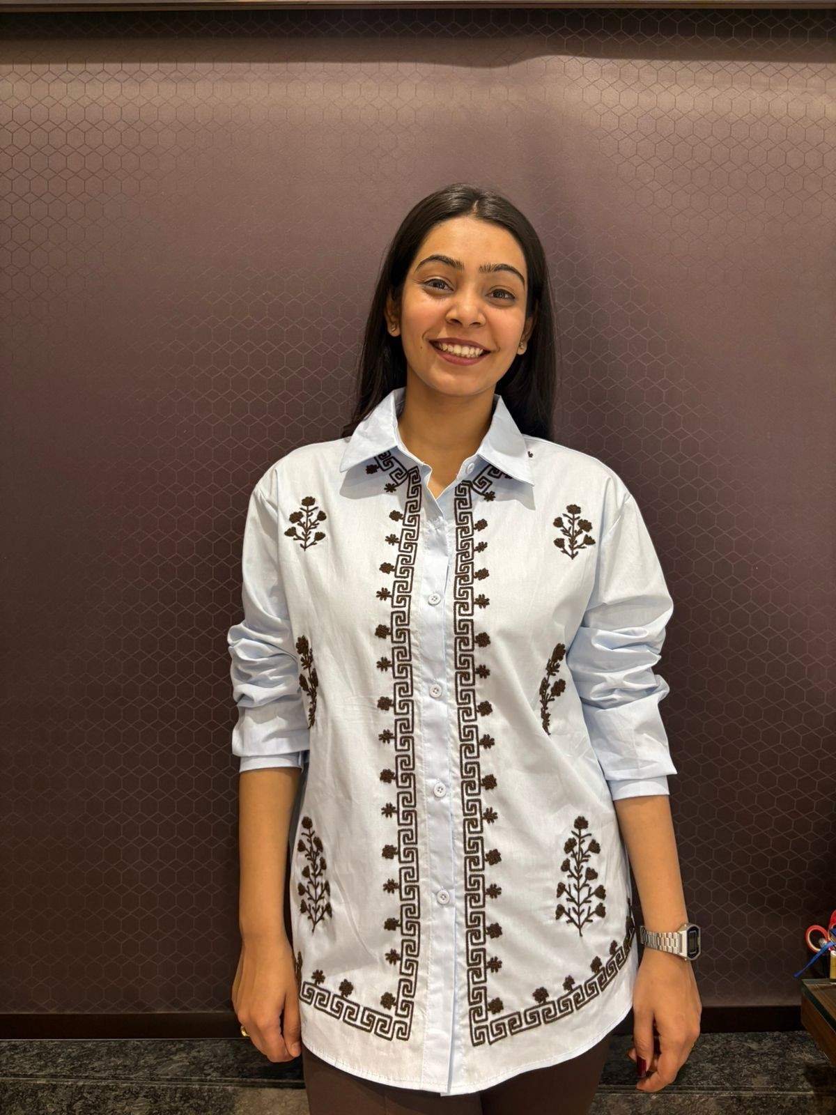 Embroiderd Baggy Cotton shirt