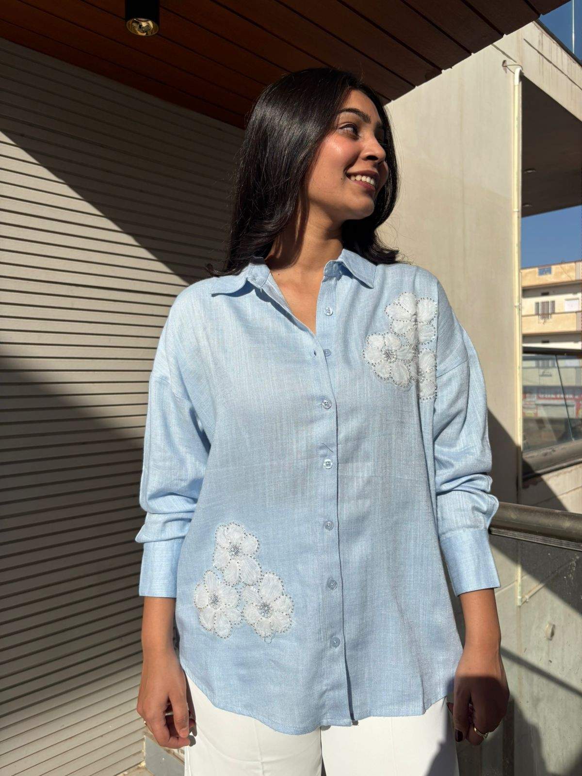 Linen Patch work shirt