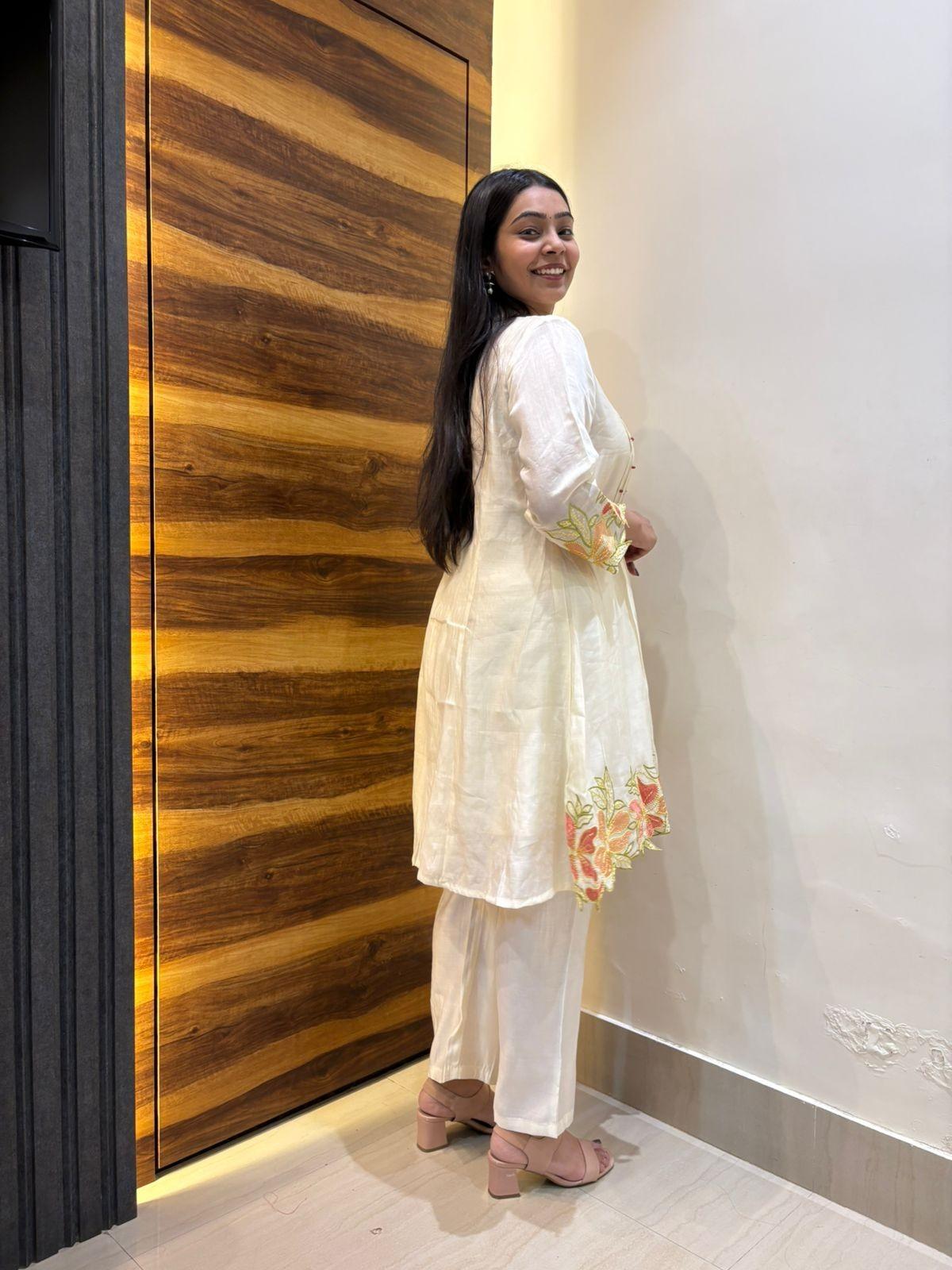 Peplum Sanjh Embroidered Coordset