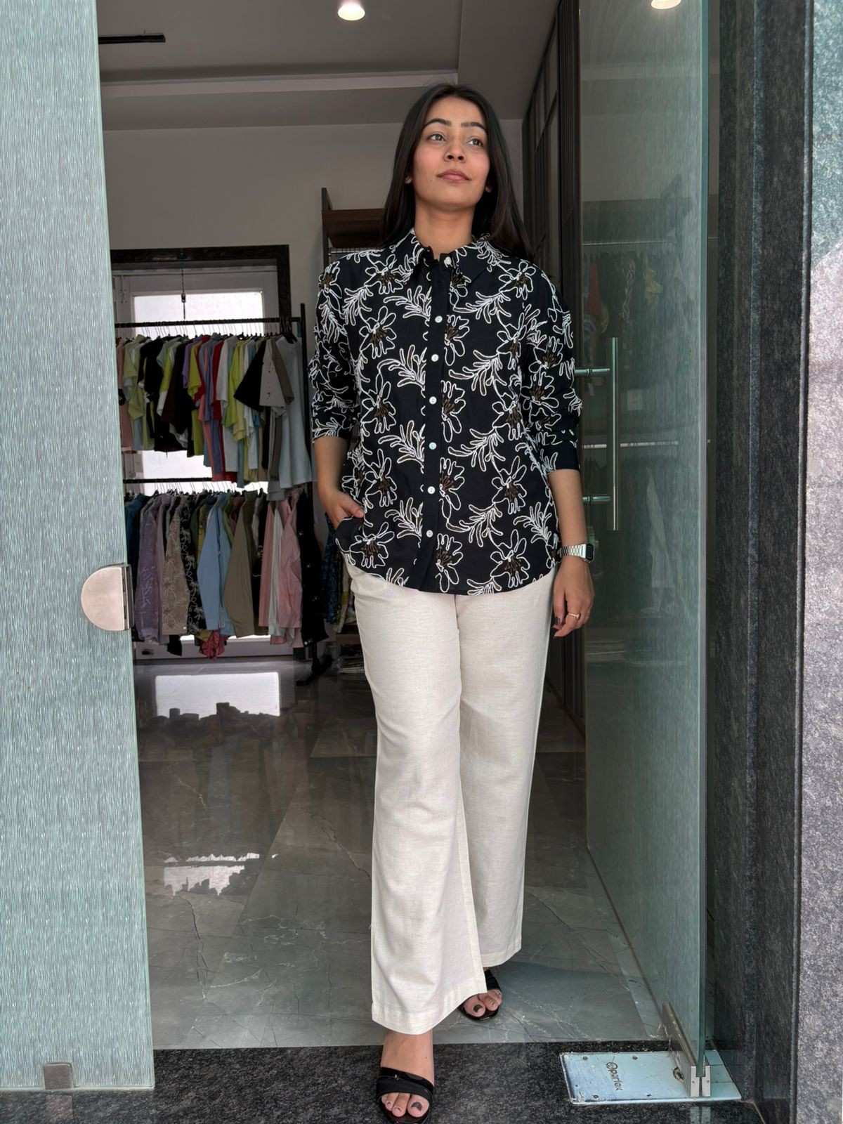 Embroidered Cotton Imported shirt