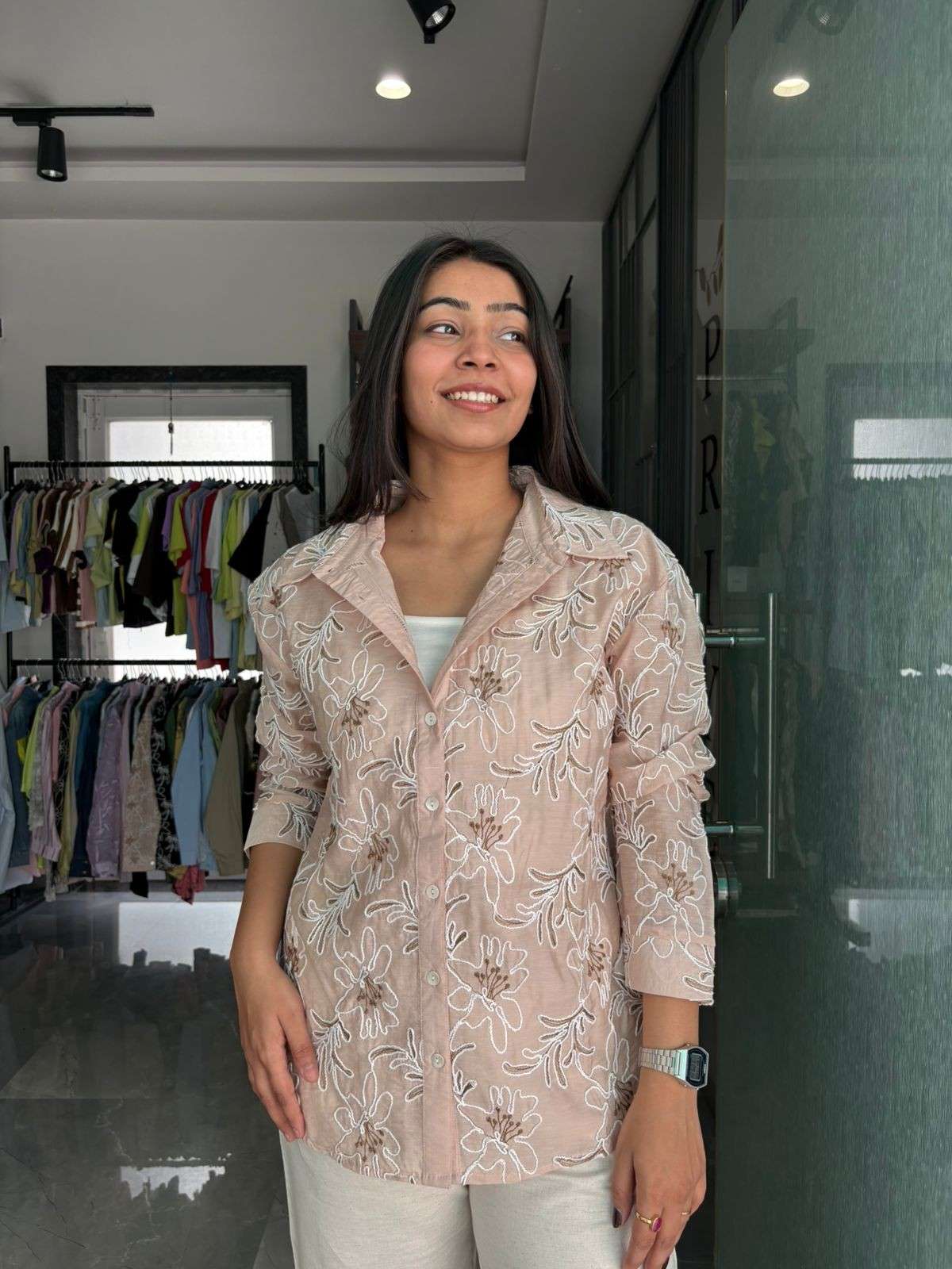 Embroidered Cotton Imported shirt