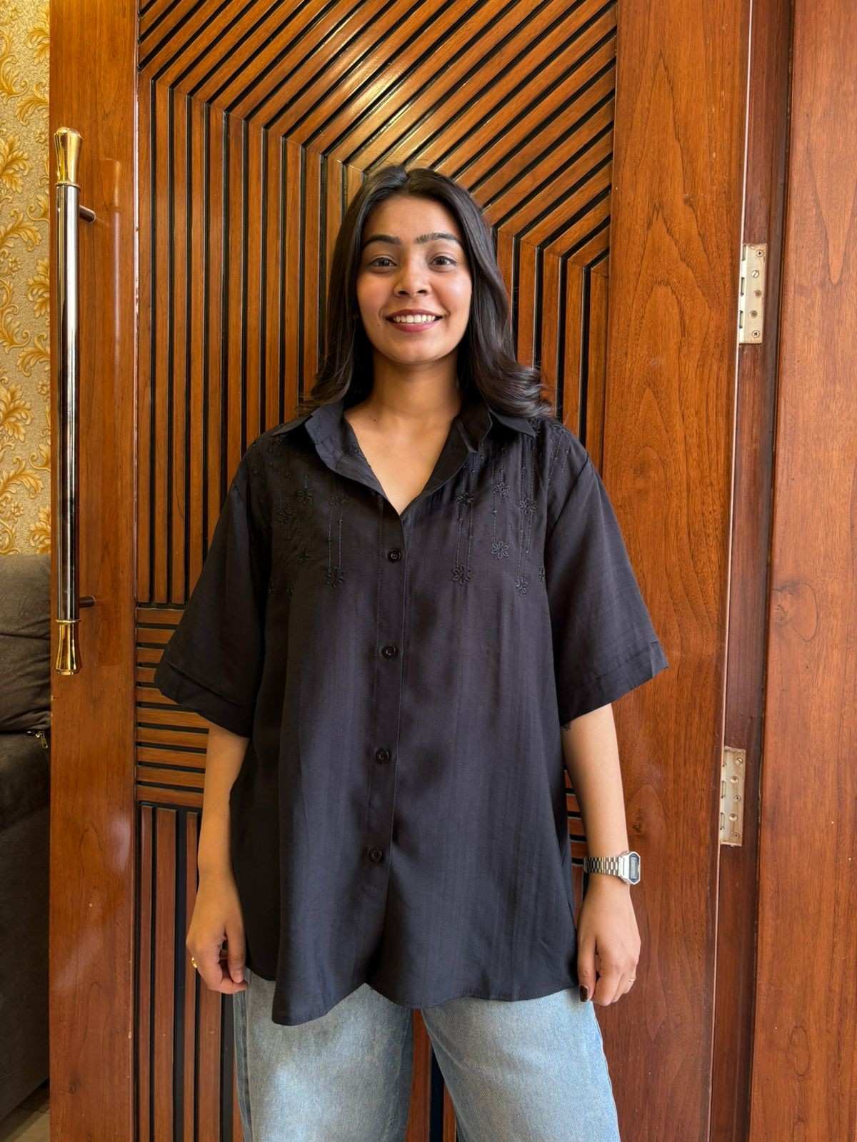 Embroidered Baggy Shirt