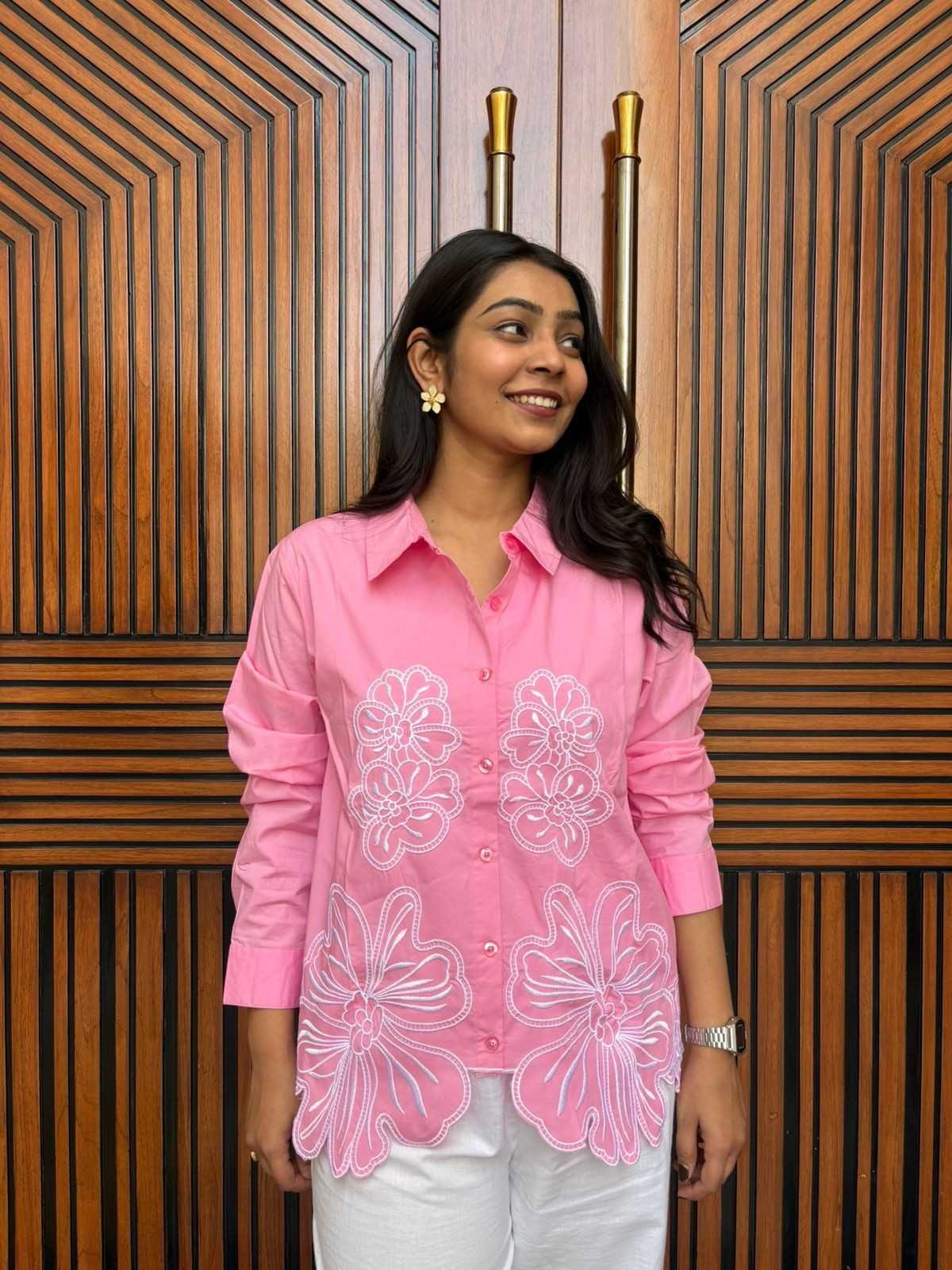 Applique embroidered Shirt