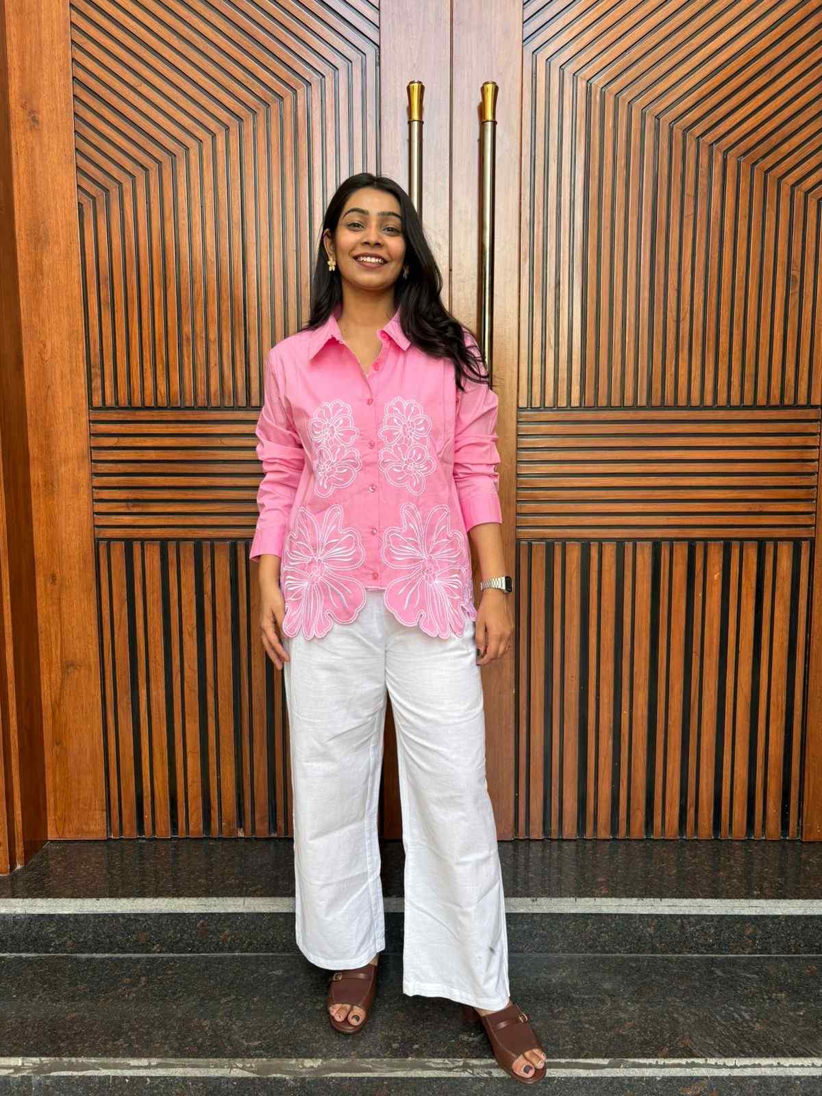 Applique embroidered Shirt