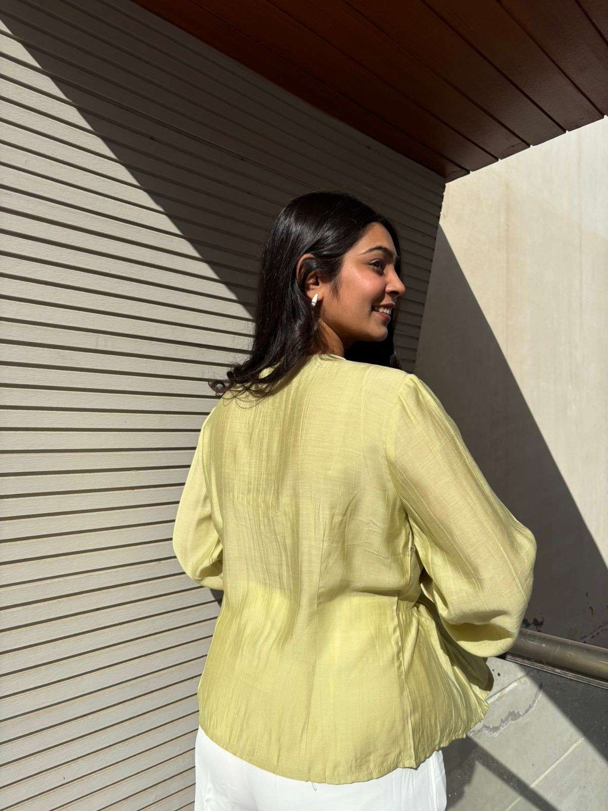 Peplum Solid pleated top