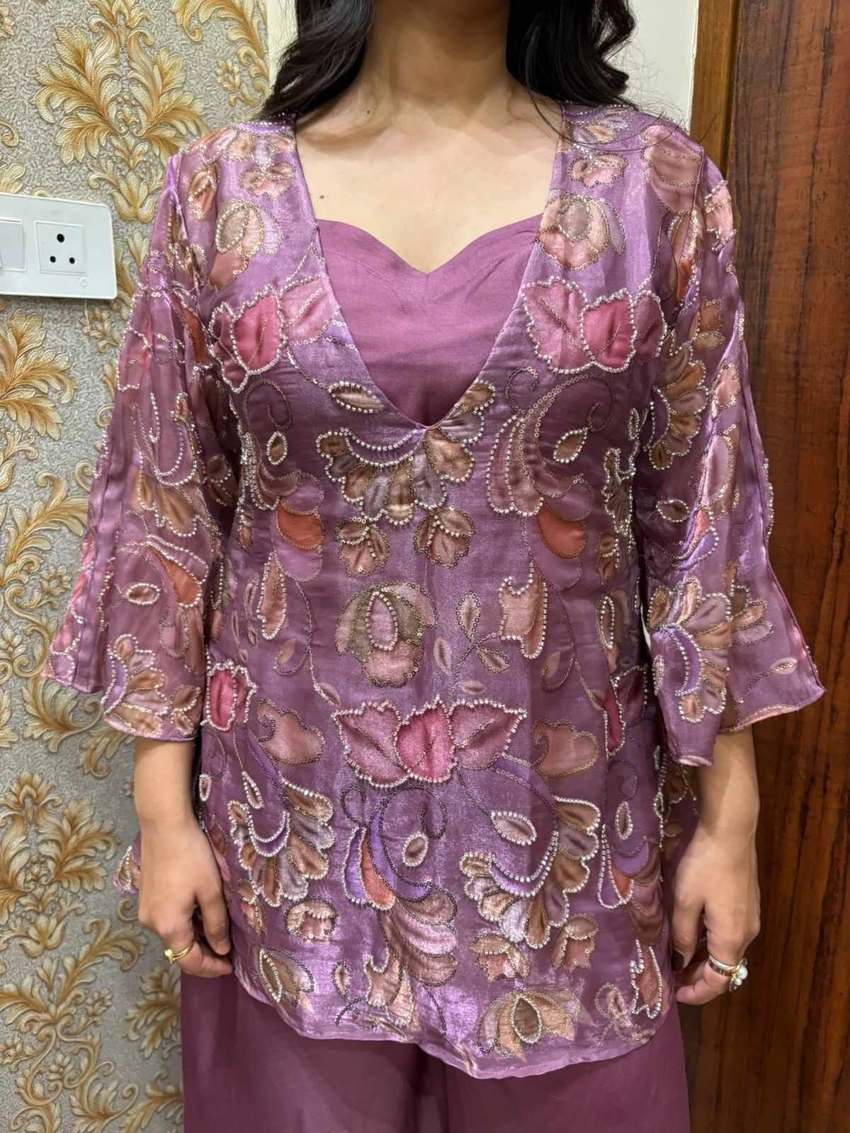 Magenta Organza 3pc coordset