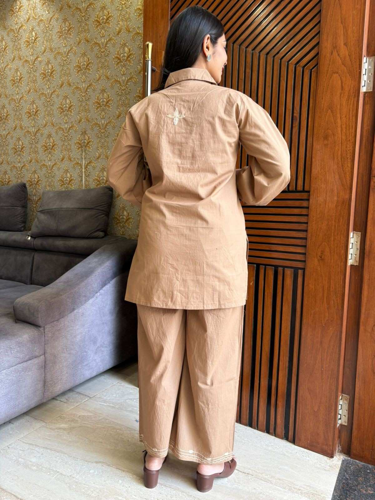 Pakistani Embroidered Cotton coordset