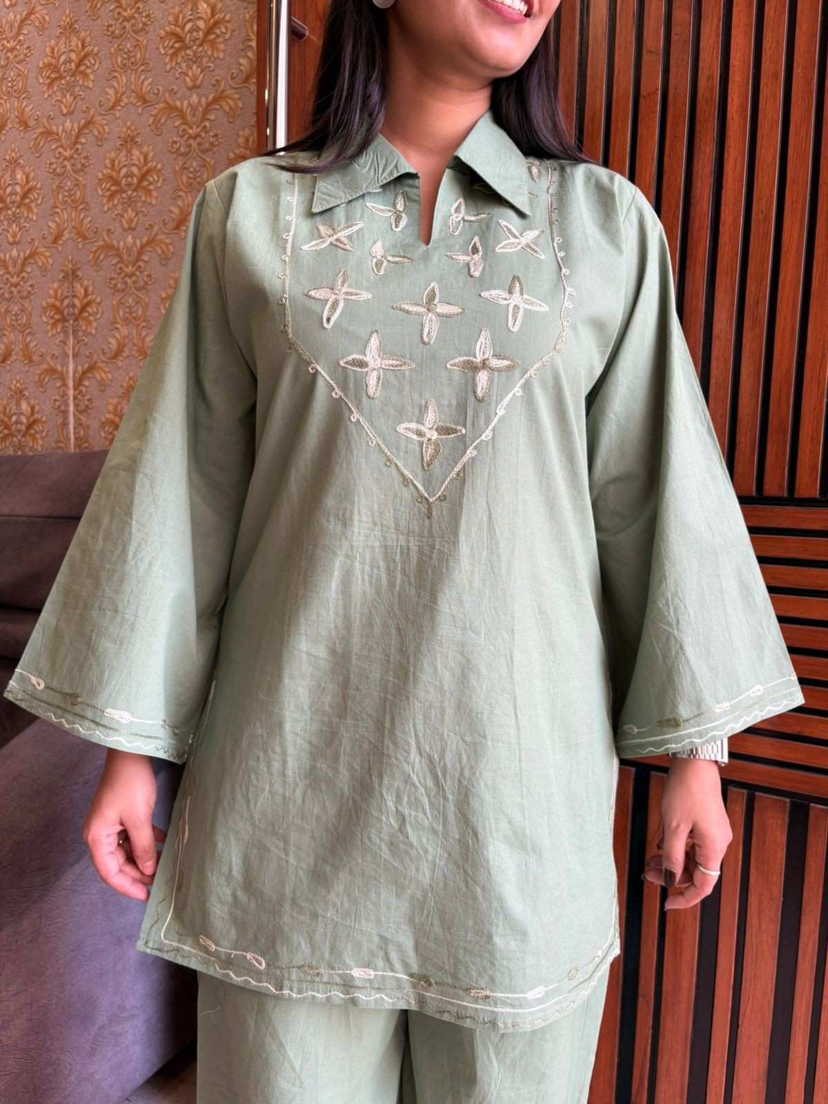 Pakistani Embroidered Cotton coordset