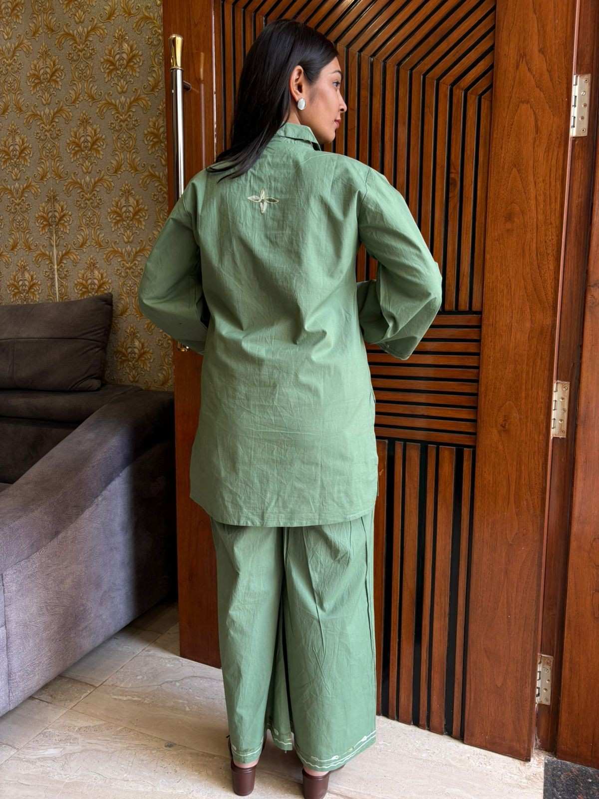 Pakistani Embroidered Cotton coordset