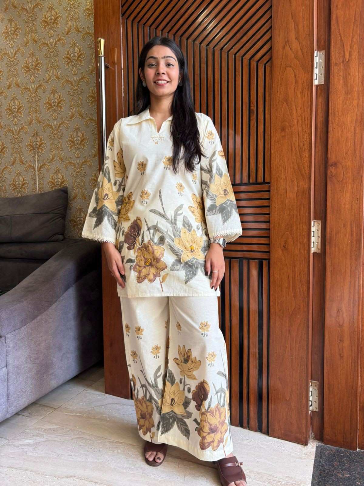 Printed Plazo Cotton coordset