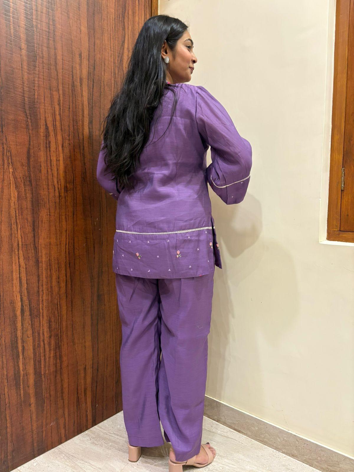 Chanderi Embroidered Coordset