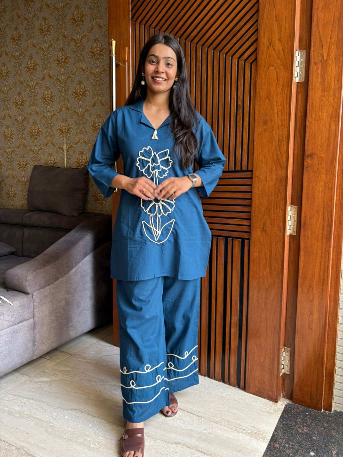 Cotton threadwork Coordset