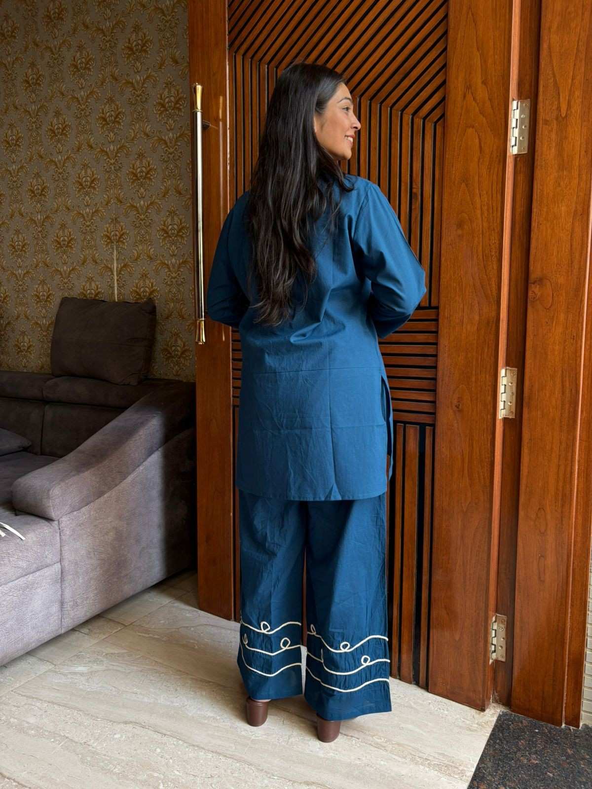 Cotton threadwork Coordset