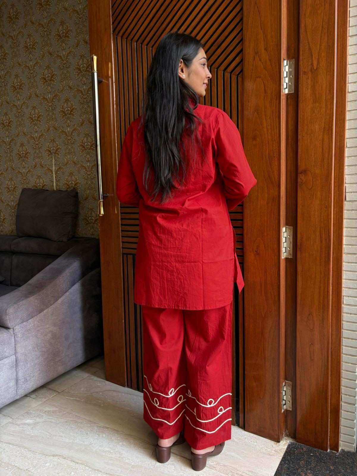 Cotton threadwork Coordset