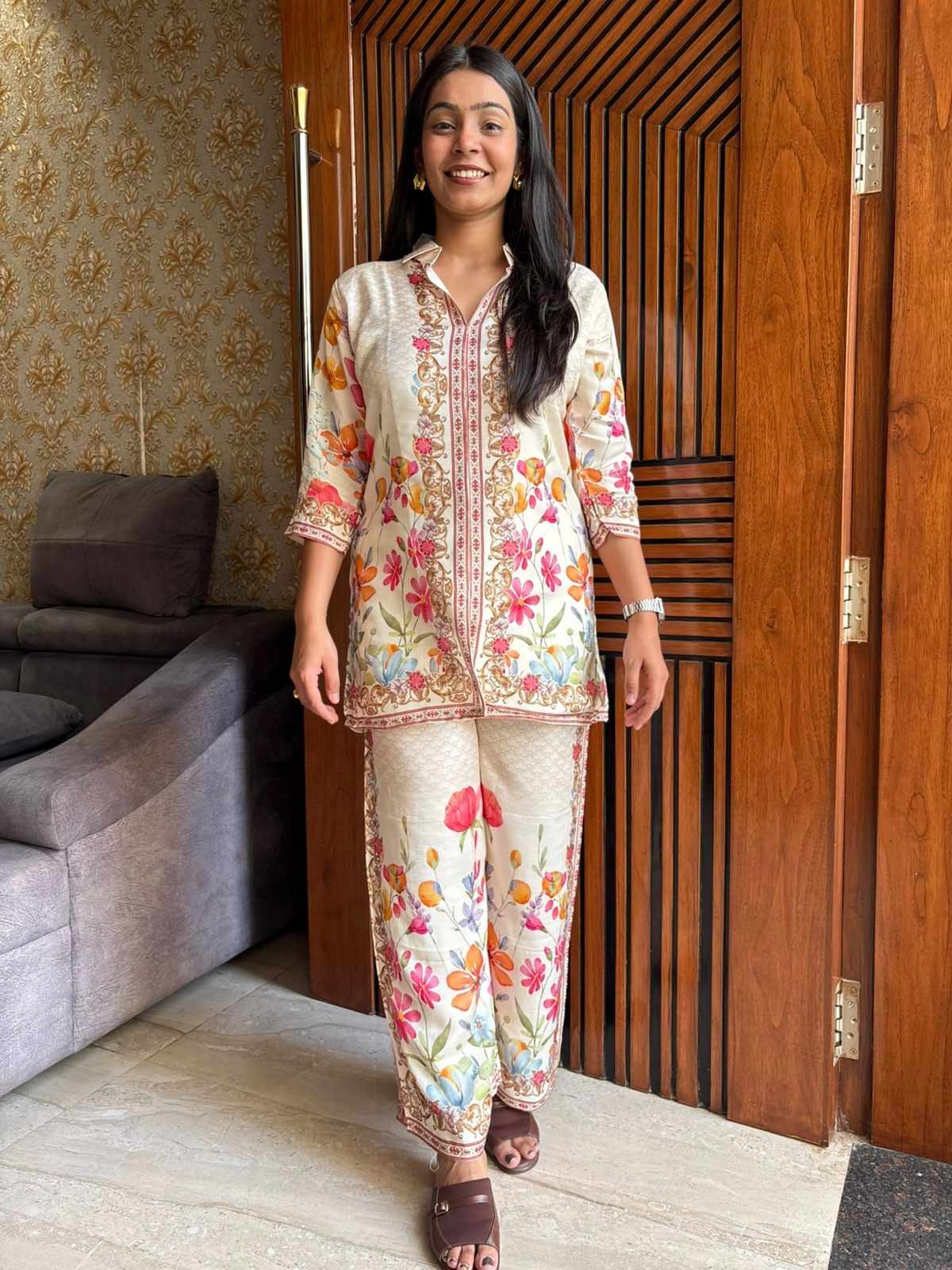 Muslin printed Coordset