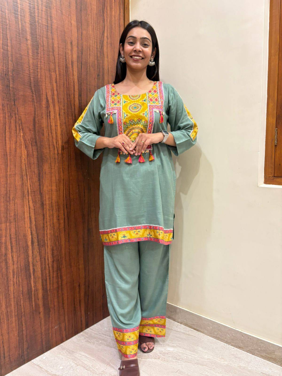 Linen Tunic plazo coordset
