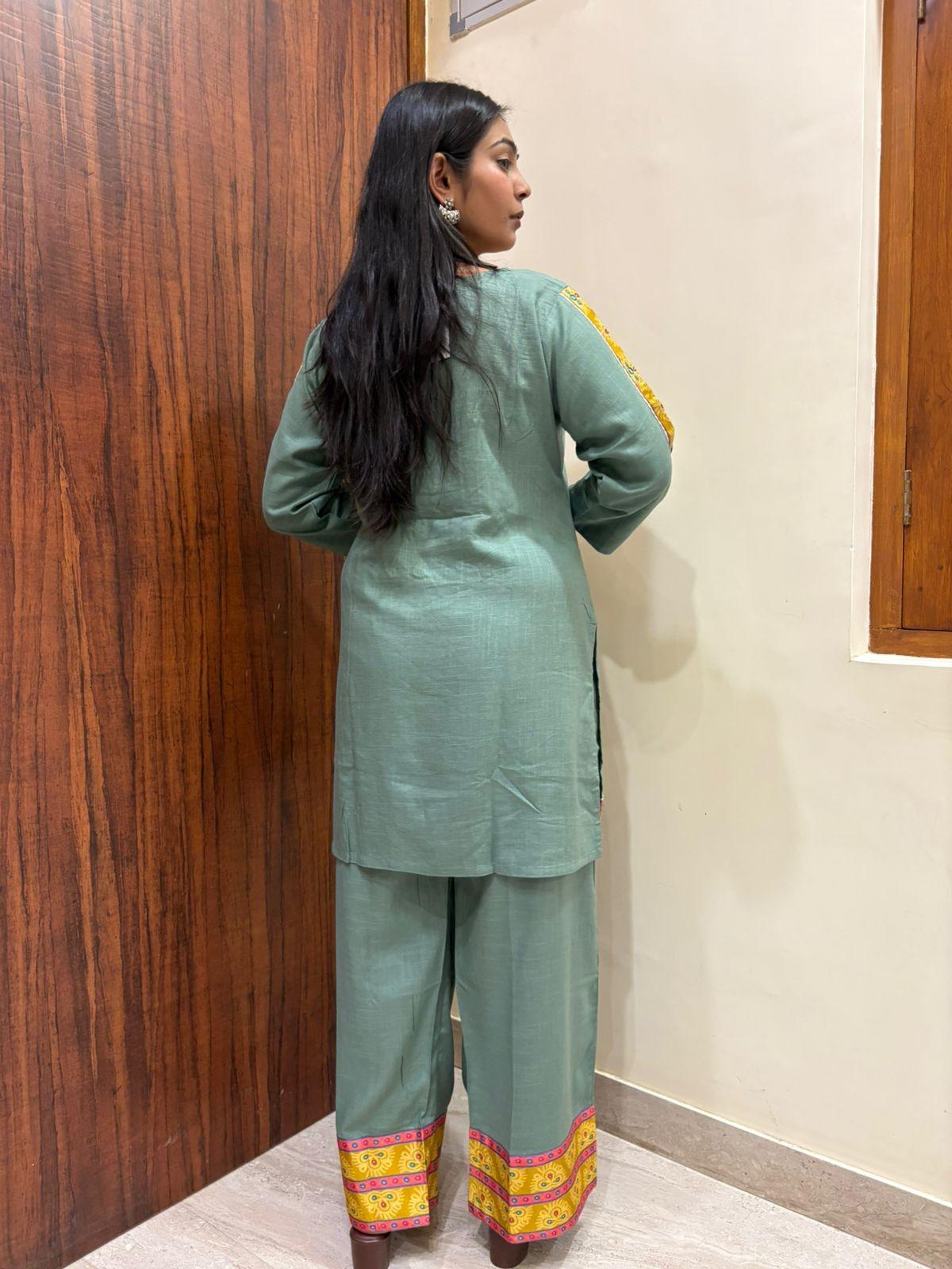 Linen Tunic plazo coordset