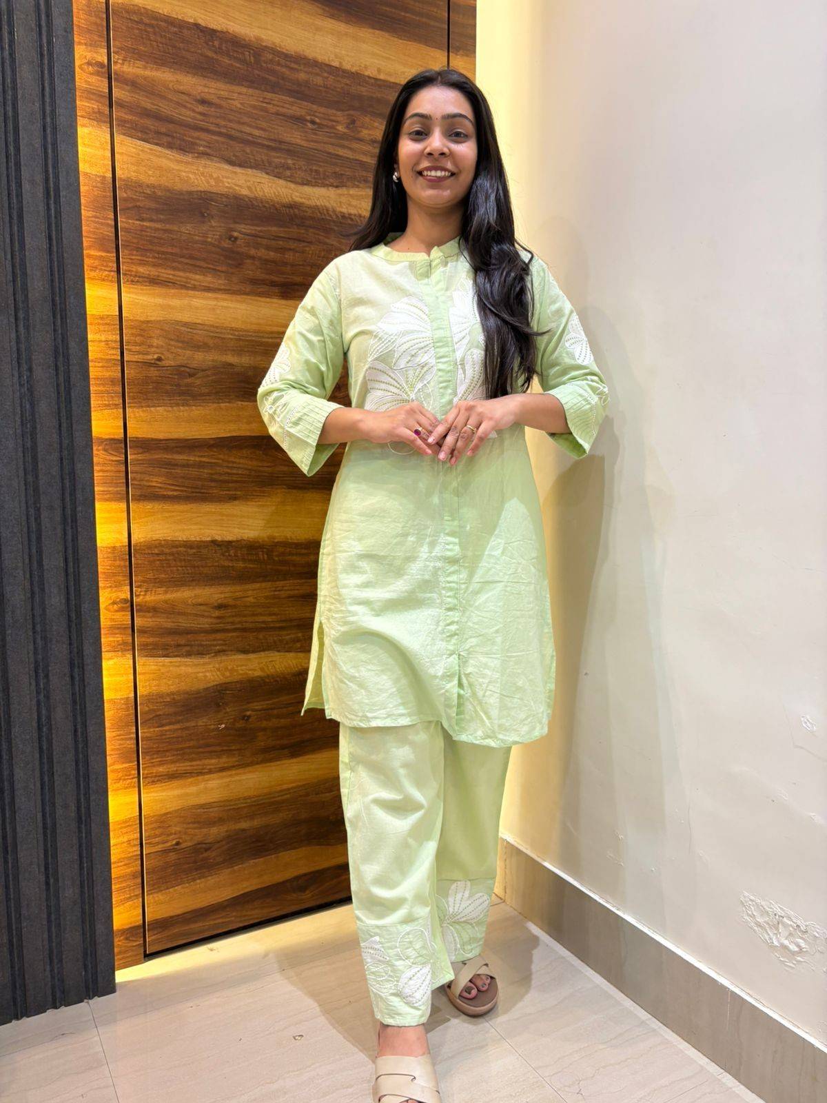 Pure Cotton embroidered coordset