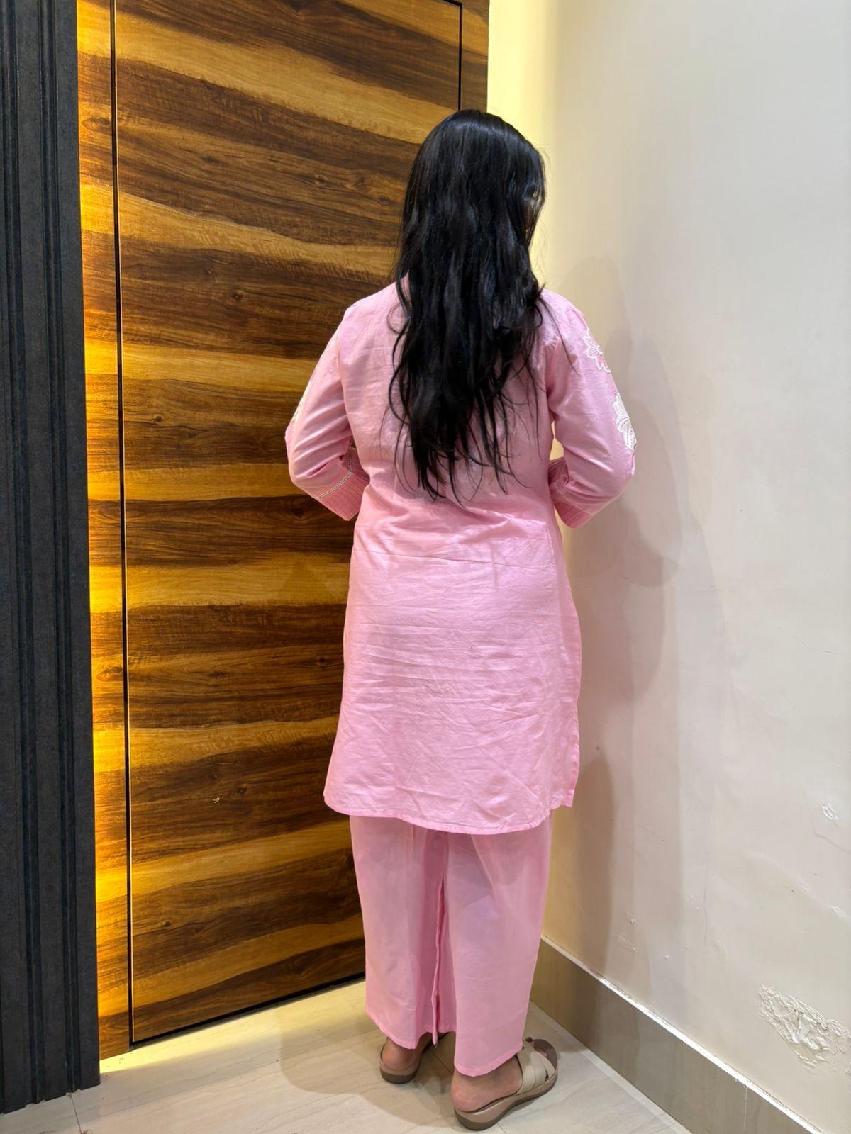 Pure Cotton embroidered coordset