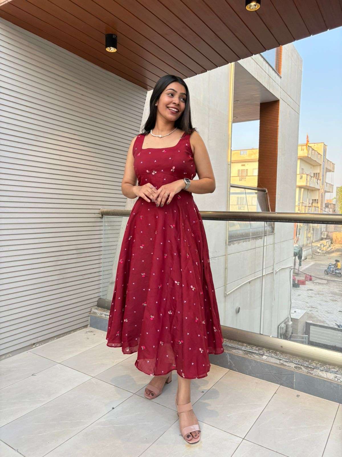 Laila Embroidered Chanderi Dress