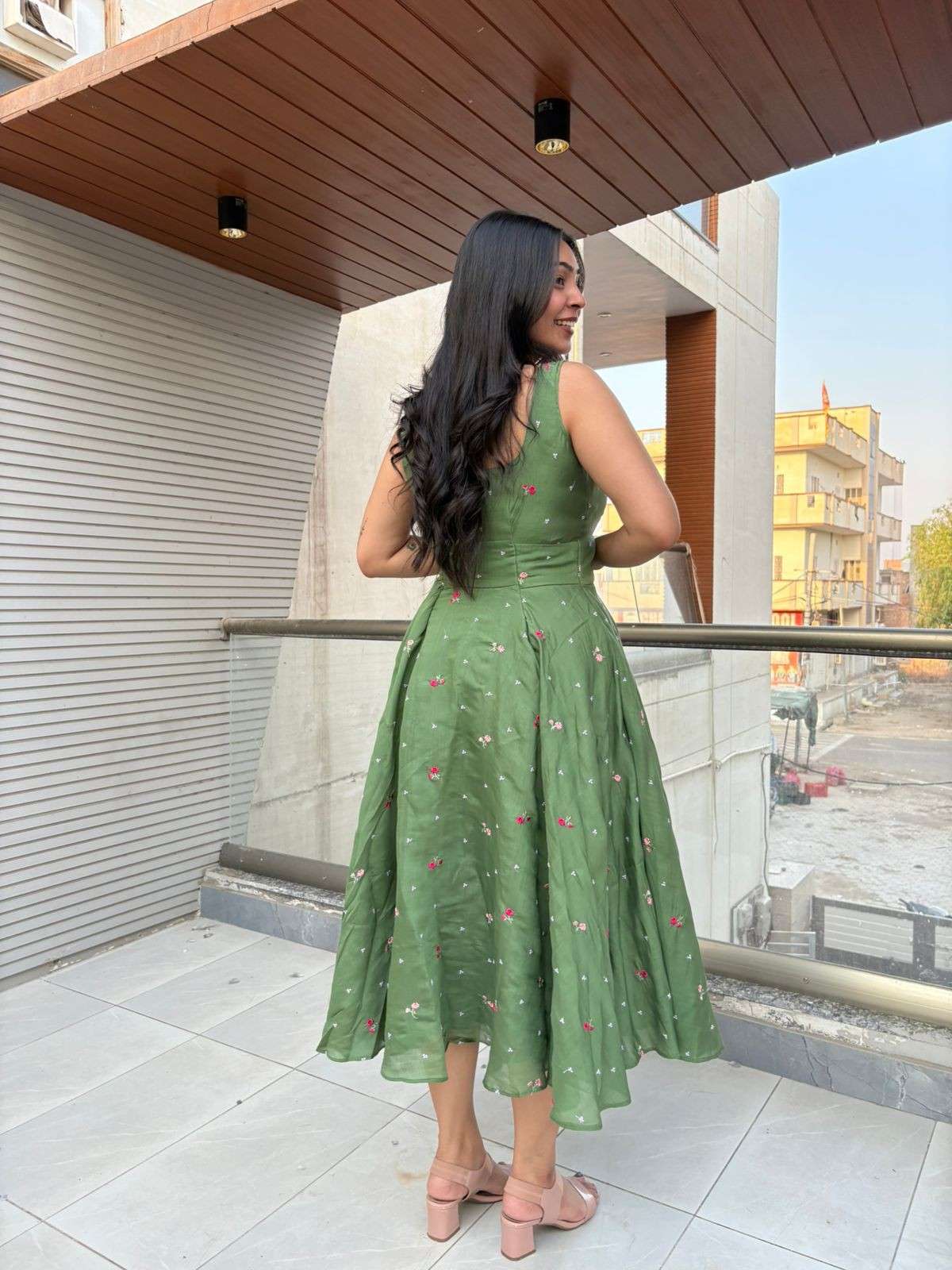 Laila Embroidered Chanderi Dress