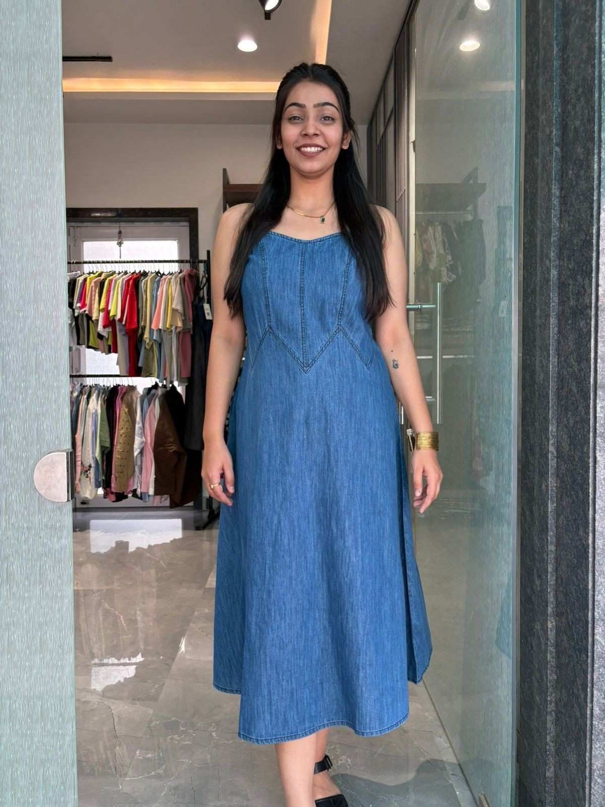 Denim Strap Dress
