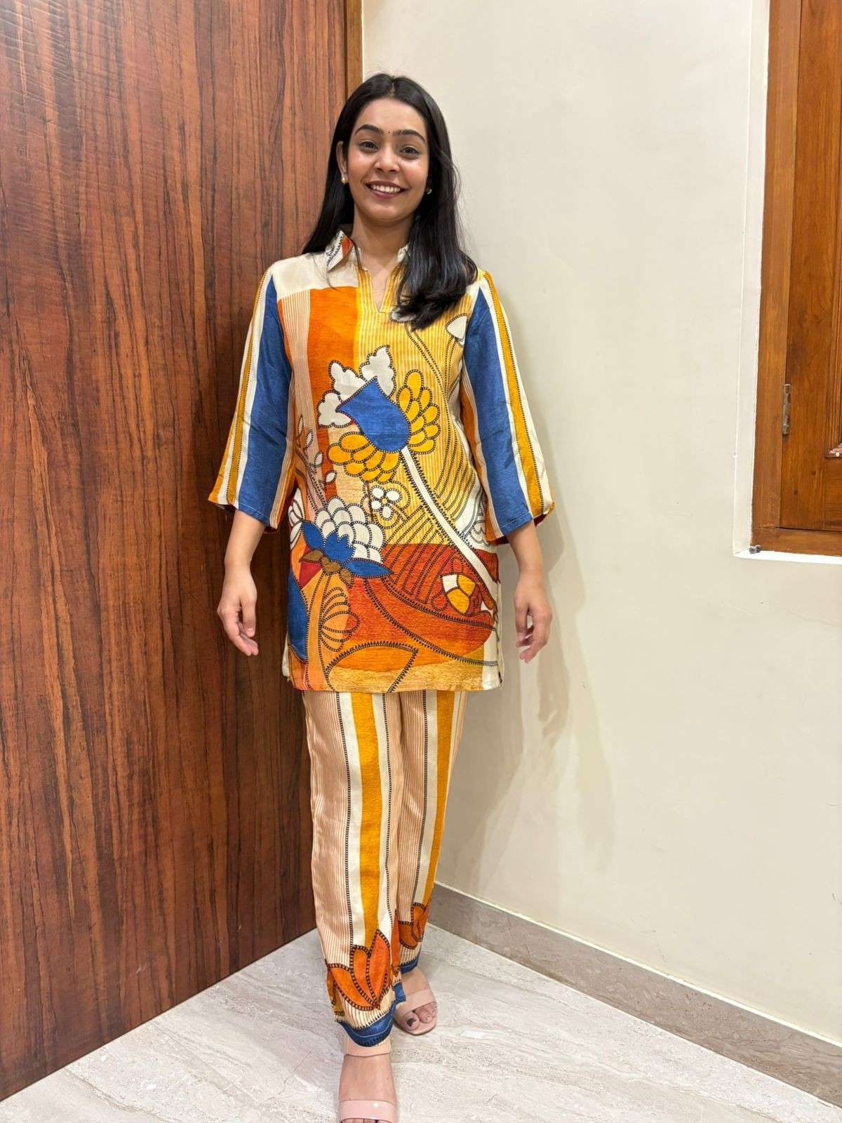 Digital print crepe coordset