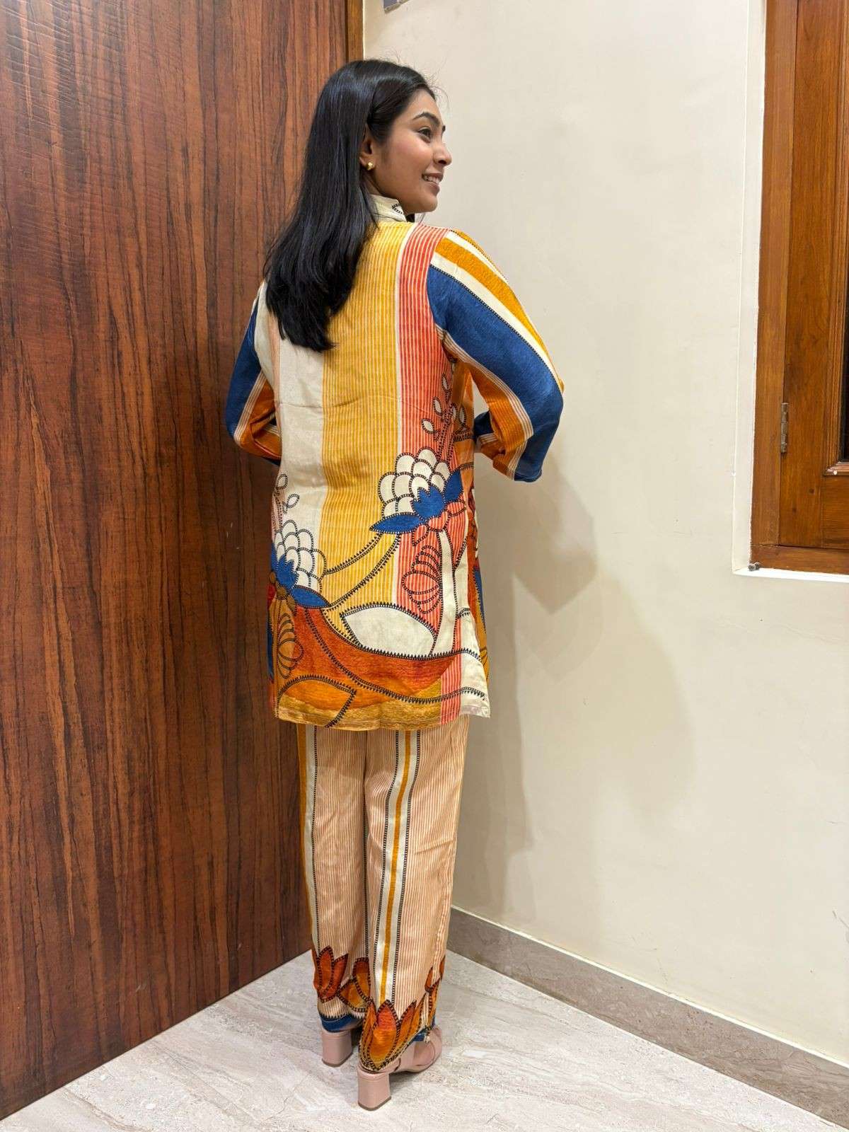 Digital print crepe coordset